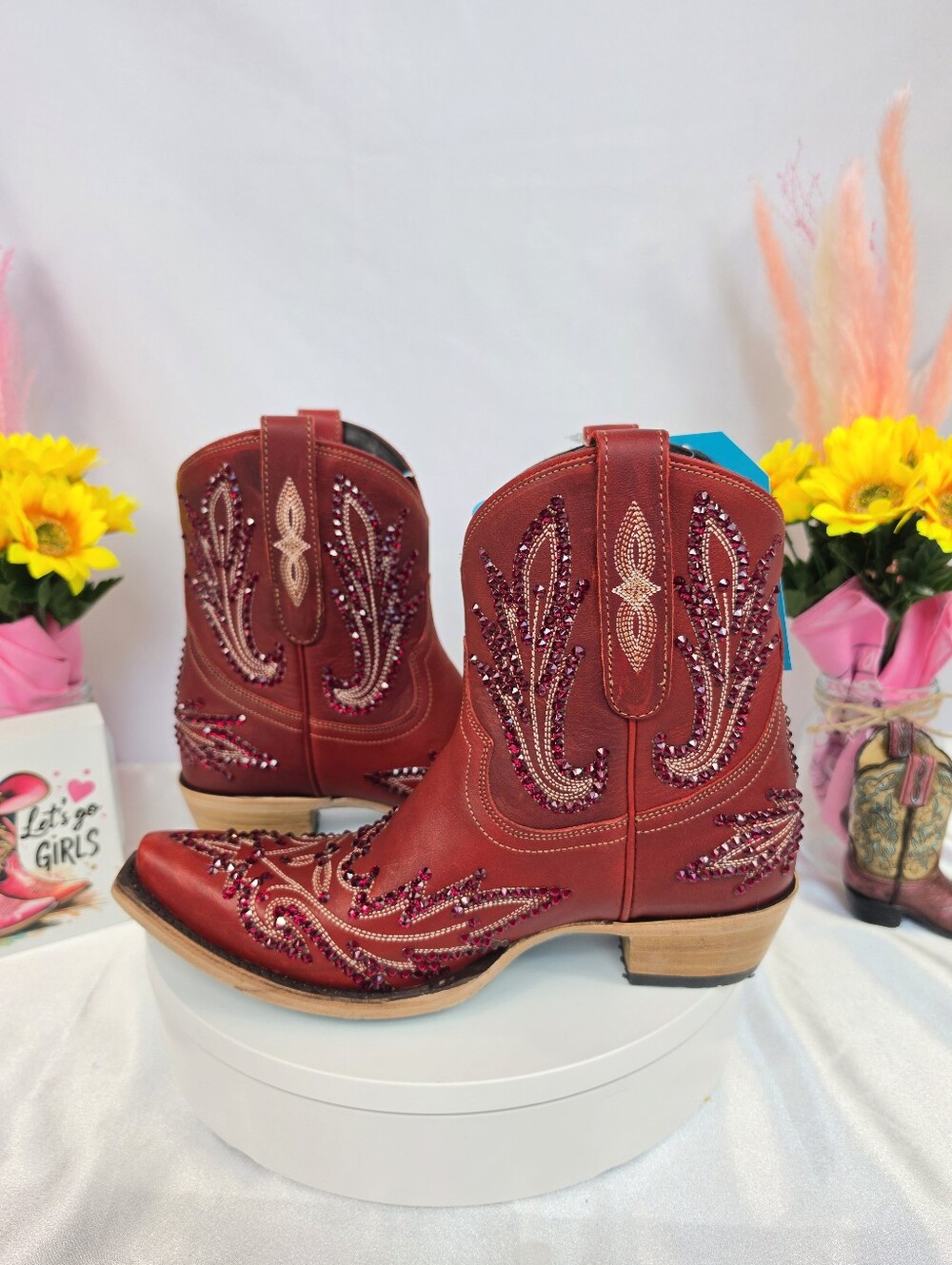 New LANE Lexington Cowgirl Boots W/ SWAROVSKI Crystals 8 - Picture 6 of 10